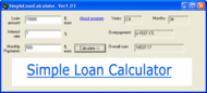 Simple loan calculator screenshot